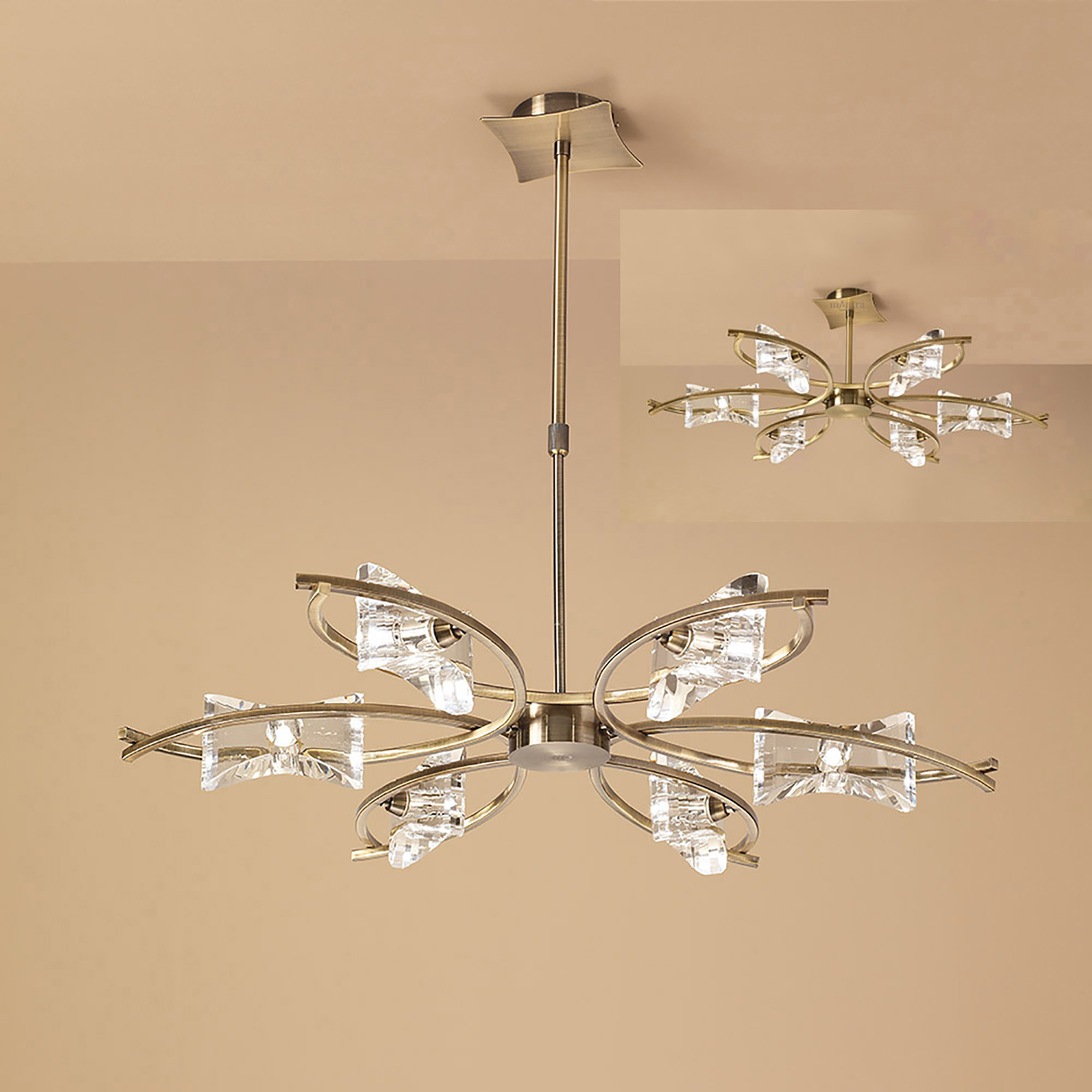 Kromo Ceiling Lights Mantra Multi Arm Fittings